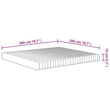 vidaXL Στρώμα Αφρού Medium Soft 200x200cm 1 τεμ. - Διπλό