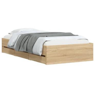 vidaXL Πλαίσιο Κρεβατιού με συρτάρια Sonoma Δρυς 100x200εκ. Επεξ. Ξύλο