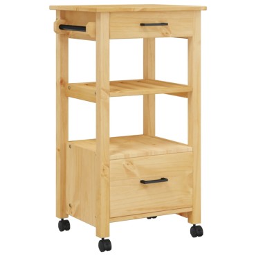 vidaXL Τρόλεϊ Κουζίνας MONZA 48x40x90cm από Μασίφ Ξύλο Πεύκου 1 τεμ.
