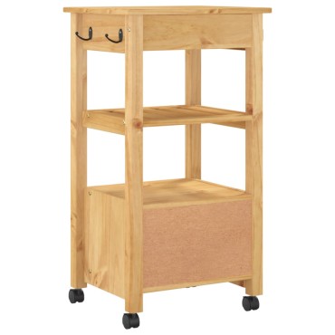 vidaXL Τρόλεϊ Κουζίνας MONZA 48x40x90cm από Μασίφ Ξύλο Πεύκου 1 τεμ.