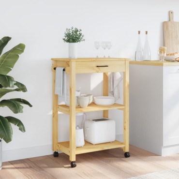 vidaXL Τρόλεϊ Κουζίνας MONZA 60x40x90cm από Μασίφ Ξύλο Πεύκου 1 τεμ.
