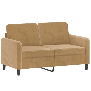 vidaXL Πολυθρόνες Σετ 2 τεμ. Καφέ από Βελούδο 138x77x80cm  Διθέσιος Τριθέσιος