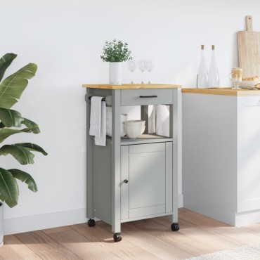 vidaXL Τρόλεϊ Κουζίνας MONZA 48x40x88,5cm από Μασίφ Ξύλο Πεύκου 1 τεμ.