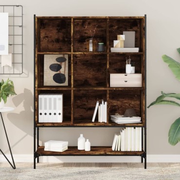 vidaXL Βιβλιοθήκη Καπνιστή Δρυς 102x30x141,5cm από Επεξεργασμένο Ξύλο 1 τεμ.