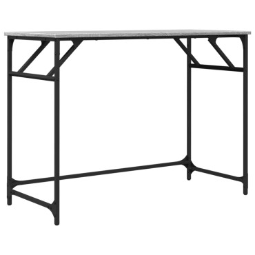 vidaXL Γραφείο Γκρι Sonoma100x45x76cm Επ. Ξύλο/Ατσάλι Ηλ. Βαφή Πούδρας 1 τεμ.