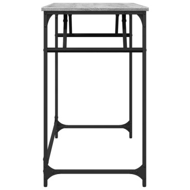 vidaXL Γραφείο Γκρι Sonoma100x45x76cm Επ. Ξύλο/Ατσάλι Ηλ. Βαφή Πούδρας 1 τεμ.