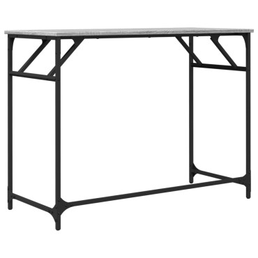vidaXL Γραφείο Γκρι Sonoma100x45x76cm Επ. Ξύλο/Ατσάλι Ηλ. Βαφή Πούδρας 1 τεμ.