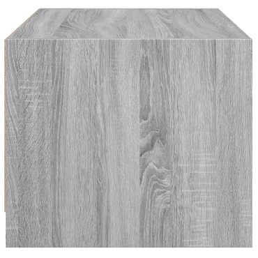 vidaXL Τραπεζάκι Σαλονιού Sonoma Γκρι 68x50x42cm με Γυάλινες Πόρτες 1 τεμ.