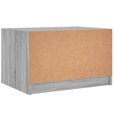 vidaXL Τραπεζάκι Σαλονιού Sonoma Γκρι 68x50x42cm με Γυάλινες Πόρτες 1 τεμ.