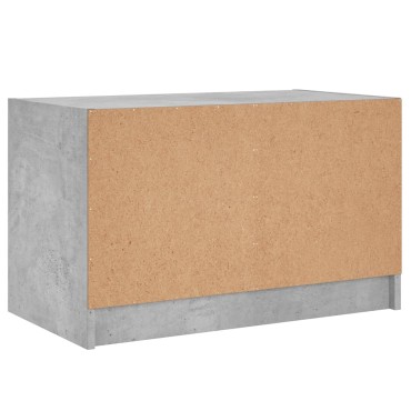 vidaXL Βοηθητικό Ντουλάπι Γκρι Σκυροδ. 68x37x42cm Γυάλινες Πόρτες