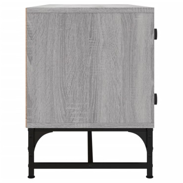 vidaXL Έπιπλο Τηλεόρασης Sonoma Γκρι 102x37x50cm με Γυάλινες Πόρτες