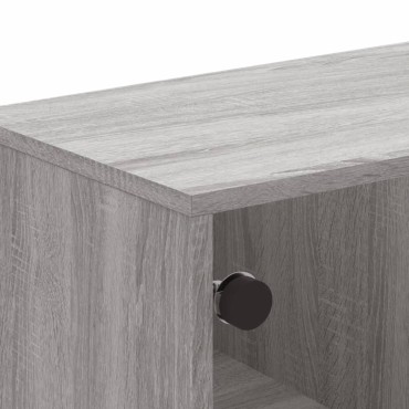 vidaXL Έπιπλο Τηλεόρασης Sonoma Γκρι 102x37x50cm με Γυάλινες Πόρτες