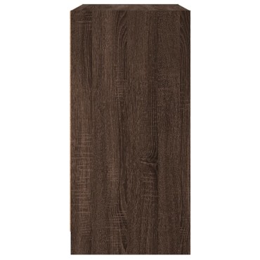 vidaXL Βοηθητικό Ντουλάπι Καφέ Δρυς 68x37x75,5cm Γυάλινες Πόρτες 1 τεμ.