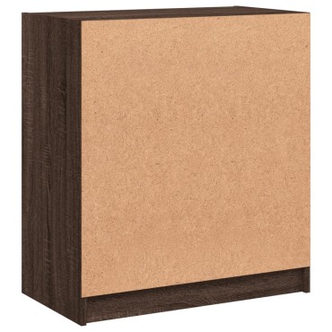 vidaXL Βοηθητικό Ντουλάπι Καφέ Δρυς 68x37x75,5cm Γυάλινες Πόρτες 1 τεμ.