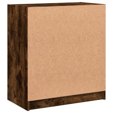 vidaXL Βοηθητικό Ντουλάπι Καπνιστή Δρυς 68x37x75,5cm Γυάλινες Πόρτες 1 τεμ.