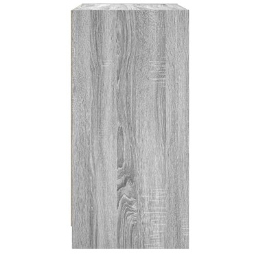 vidaXL Βοηθητικό Ντουλάπι Sonoma Γκρι 68x37x75,5cm με Γυάλινες Πόρτες 1 τεμ.
