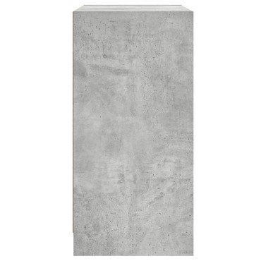 vidaXL Βοηθητικό Ντουλάπι Γκρι Σκυροδ. 68x37x75,5cm Γυάλινες Πόρτες 1 τεμ.
