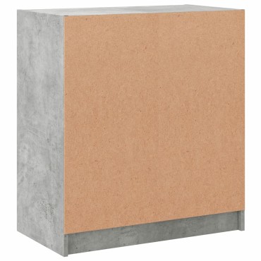 vidaXL Βοηθητικό Ντουλάπι Γκρι Σκυροδ. 68x37x75,5cm Γυάλινες Πόρτες 1 τεμ.