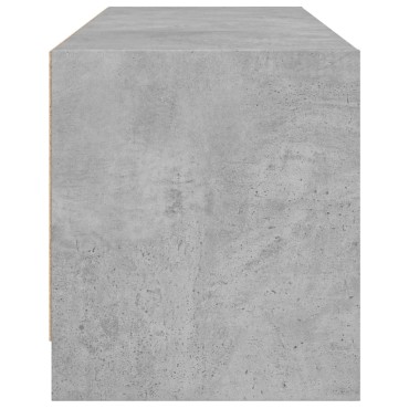 vidaXL Έπιπλο Τηλεόρασης Γκρι Σκυροδ. 102x37x42cm Γυάλινες Πόρτες