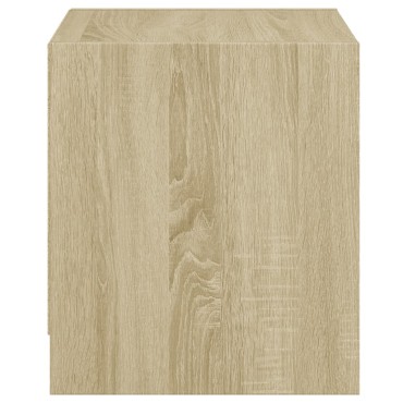 vidaXL Κομοδίνα με Γυάλινες Πόρτες 2 τεμ. Sonoma Δρυς 35x37x42cm