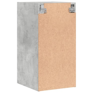 vidaXL Ντουλάπι Τοίχου Γκρι Σκυροδ. 35x37x68,5cm με Γυάλινες Πόρτες 1 τεμ.