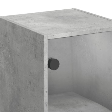 vidaXL Ντουλάπι Τοίχου Γκρι Σκυροδ. 35x37x68,5cm με Γυάλινες Πόρτες 1 τεμ.