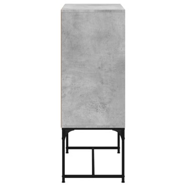 vidaXL Βοηθητικό Ντουλάπι Γκρι Σκυροδ. 69x37x100cm Γυάλινες Πόρτες 1 τεμ.