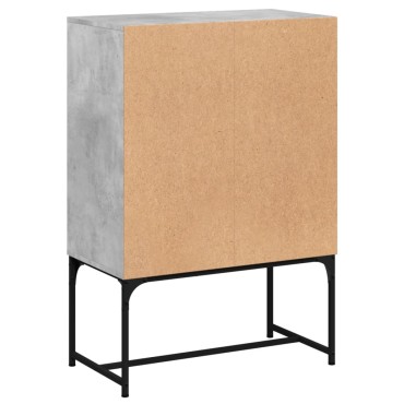 vidaXL Βοηθητικό Ντουλάπι Γκρι Σκυροδ. 69x37x100cm Γυάλινες Πόρτες 1 τεμ.