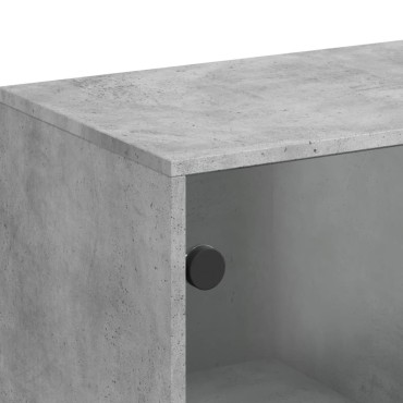 vidaXL Βοηθητικό Ντουλάπι Γκρι Σκυροδ. 69x37x100cm Γυάλινες Πόρτες 1 τεμ.