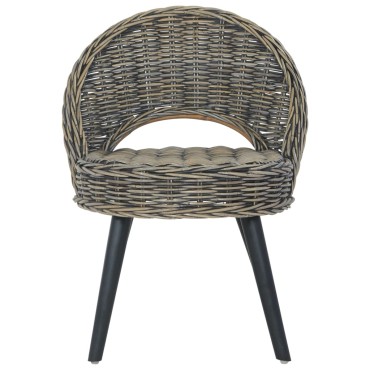 vidaXL Πολυθρόνα Μαύρη από Ρατάν Kubu 60x60x79cm 1 τεμ.