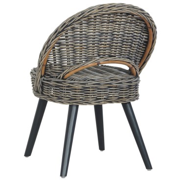 vidaXL Πολυθρόνα Μαύρη από Ρατάν Kubu 60x60x79cm 1 τεμ.