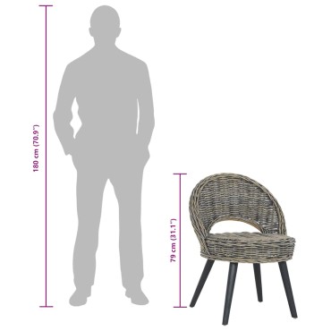 vidaXL Πολυθρόνα Μαύρη από Ρατάν Kubu 60x60x79cm 1 τεμ.