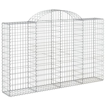 vidaXL Συρματοκιβώτια Τοξωτά 25 τεμ. 200x30x120/140 εκ. Γαλβαν. Ατσάλι