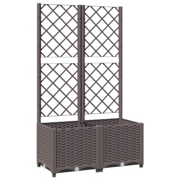 vidaXL Ζαρντινιέρα Κήπου με Καφασωτό Καφέ 80 x 40 x 136 εκ. από PP