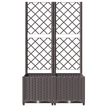 vidaXL Ζαρντινιέρα Κήπου με Καφασωτό Καφέ 80 x 40 x 136 εκ. από PP