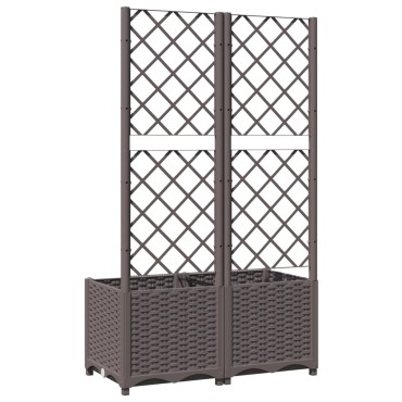 vidaXL Ζαρντινιέρα Κήπου με Καφασωτό Καφέ 80 x 40 x 136 εκ. από PP