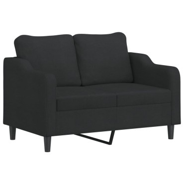 vidaXL Καναπές Διθέσιος Μαύρο Υφασμάτινος 138x77x80cm 1 τεμ.