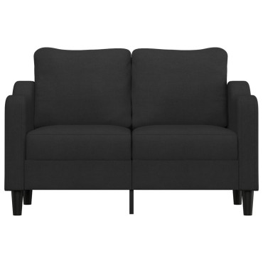 vidaXL Καναπές Διθέσιος Μαύρο Υφασμάτινος 138x77x80cm 1 τεμ.