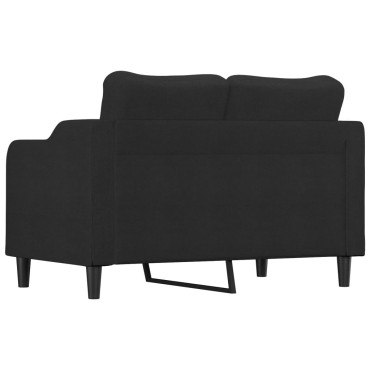vidaXL Καναπές Διθέσιος Μαύρο Υφασμάτινος 138x77x80cm 1 τεμ.