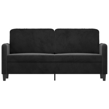 vidaXL Καναπές Διθέσιος Μαύρος Βελούδινος 158x77x80cm 1 τεμ.