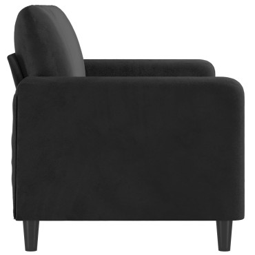 vidaXL Καναπές Διθέσιος Μαύρος Βελούδινος 158x77x80cm 1 τεμ.