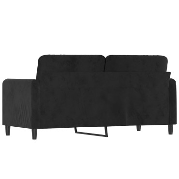 vidaXL Καναπές Διθέσιος Μαύρος Βελούδινος 158x77x80cm 1 τεμ.