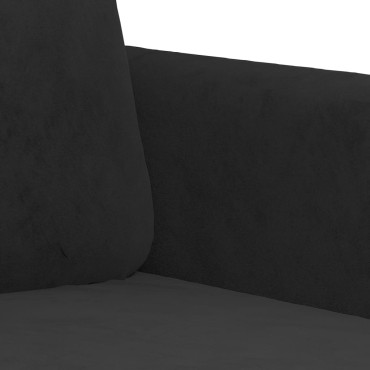 vidaXL Καναπές Διθέσιος Μαύρος Βελούδινος 158x77x80cm 1 τεμ.