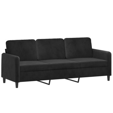 vidaXL Σετ Σαλονιού 2 τεμ. Μαύρο Βελούδινο 138x77x80cm  Διθέσιος Τριθέσιος
