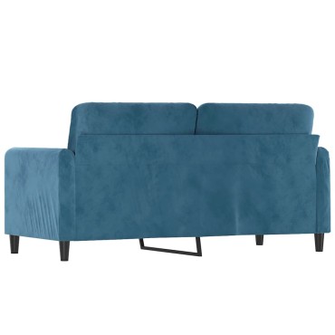 vidaXL Καναπές Διθέσιος Μπλε Βελούδινος 158x77x80cm 1 τεμ.