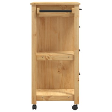 vidaXL Τρόλεϊ Κουζίνας MONZA 84x40x88,5cm από Μασίφ Ξύλο Πεύκου 1 τεμ.