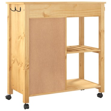 vidaXL Τρόλεϊ Κουζίνας MONZA 84x40x88,5cm από Μασίφ Ξύλο Πεύκου 1 τεμ.