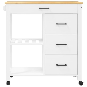 vidaXL Τρόλεϊ Κουζίνας MONZA 84x40x90cm από Μασίφ Ξύλο Πεύκου 1 τεμ.