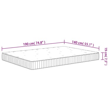 vidaXL Στρώμα με Pocket Springs Μεσαία 140x190cm 1 τεμ. - Διπλό