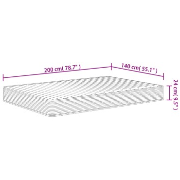 vidaXL Στρώμα Αφρού Medium Soft 140x200cm 1 τεμ. - Διπλό